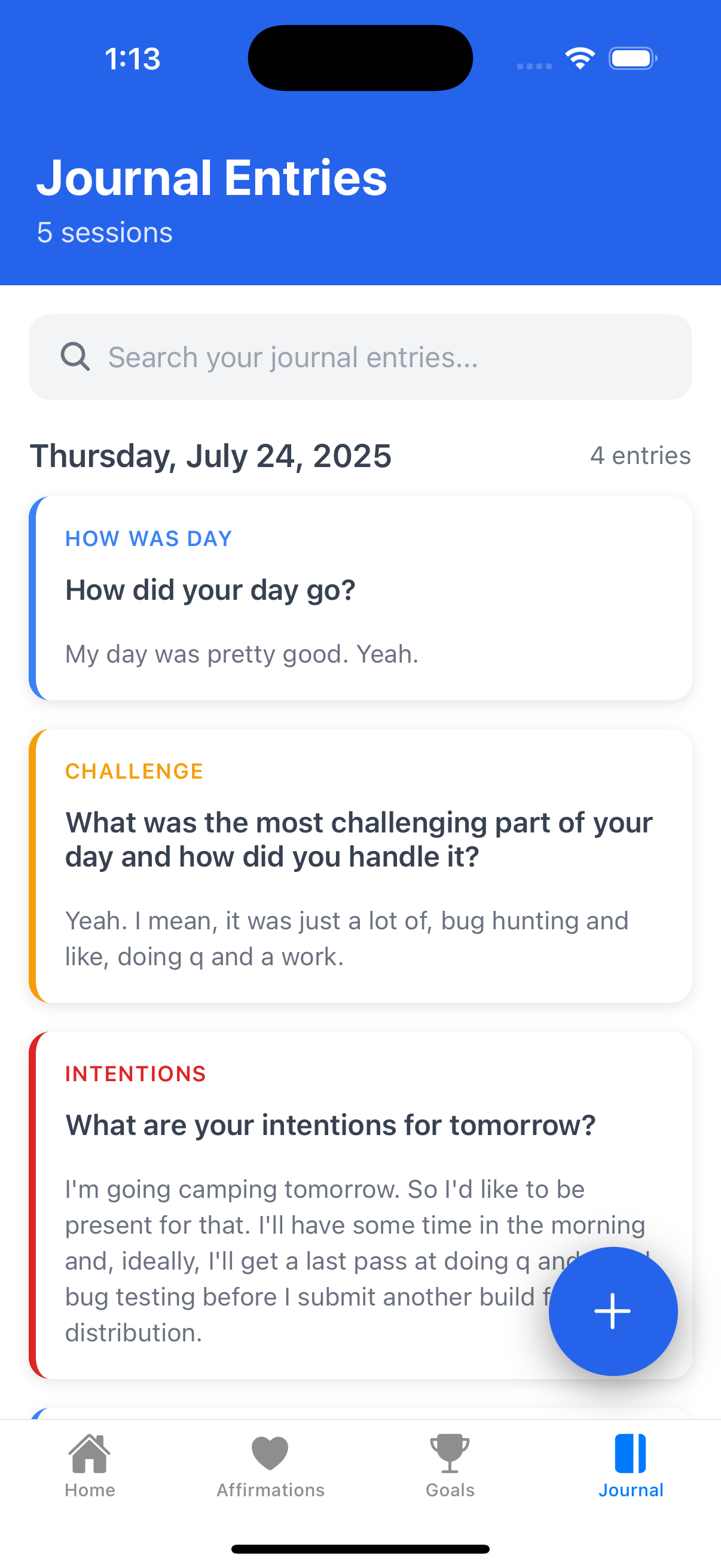 Daily check-in with Ally